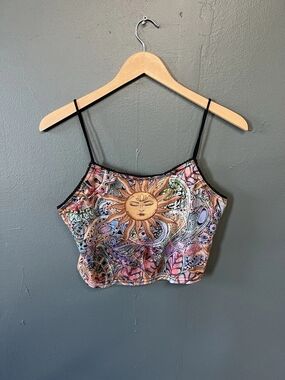 Women’s Sun Motif Crop Cami Top - Multicolor Size M Urban Outfitters